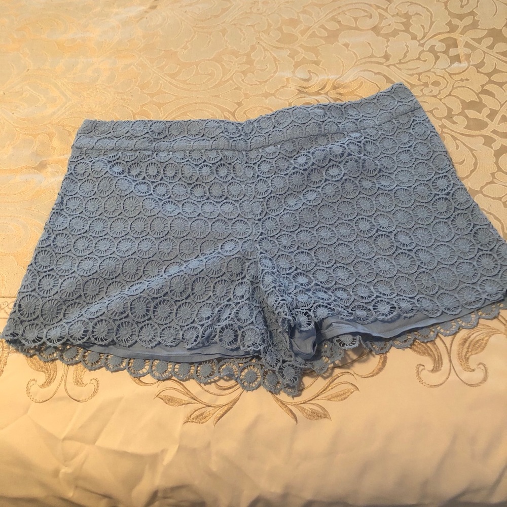 Blue laced lined shorts